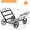 imageGoplus Firewood Rack Outdoor with Wheels 20 Small Decorative Firewood Carrier Log Rack with Elegant Patterns ampamp Raised Base Heavy Duty Metal Rolling Firewood Holder for Indoor Fireplace Fire Pit