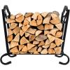 imageGoplus Foldable Firewood Log Rack Wrought Iron Firewood Storage Carrier Decorative Wood Stove Stacker for Fireplace Fire Pit Indoor or Outdoor Use Decorative Wood Holder Black