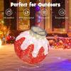 imageGoplus Indoor Outdoor Christmas Decoration PopUp Christmas Ball Ornament with 80 LED Lights and Timer PreLit Light Up Standing ampamp Hanging Xmas Lantern Ball with Base for Holiday Yard Lawn Porch