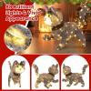 imageGoplus Lighted Christmas Cat Indoor Outdoor Kitty Decoration w 88 LED Lights 4 Ground Stakes Cable Tiers WeatherResistant Fabric Light up Animal Decoration for Yard Patio Lawn Garden Party