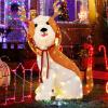 imageGoplus Lighted Christmas Dog Indoor Outdoor Puppy Decoration wLED Lights 4 Ground Stakes Cable Tiers Deer Antlers Decoration Light up Animal Decoration for Yard Patio Lawn Garden Party