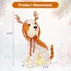 imageGoplus Lighted Christmas Dog Indoor Outdoor Puppy Decoration wLED Lights 4 Ground Stakes Cable Tiers Deer Antlers Decoration Light up Animal Decoration for Yard Patio Lawn Garden Party