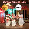 imageGoplus Lighted Christmas Penguins Set of 3 Christmas Penguin Decorations with LED Lights Xmas Penguin Family Lights IndoorOutdoor Glowing Holiday Display for Garden Lawn Porch