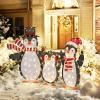imageGoplus Lighted Christmas Penguins Set of 3 Christmas Penguin Decorations with LED Lights Xmas Penguin Family Lights IndoorOutdoor Glowing Holiday Display for Garden Lawn Porch