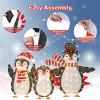 imageGoplus Lighted Christmas Penguins Set of 3 Christmas Penguin Decorations with LED Lights Xmas Penguin Family Lights IndoorOutdoor Glowing Holiday Display for Garden Lawn Porch