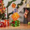 imageGoplus Lighted Gift Boxes Set of 4 Stackable Prelit Box Decorations with Warm White LED Lights ampamp PreAssembled Ribbons IndoorOutdoor Holiday Display for Yard Doorway Party