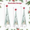 imageGoplus Set of 3 Tower Shaped Christmas Trees 3ft35ft4ft Artificial Xmas Metal Trees with Removable Star Toppers ampamp Reindeer Stackable Xmas Trees for Indoor Outdoor Holiday Party Decorations