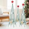 imageGoplus Set of 3 Tower Shaped Christmas Trees 3ft35ft4ft Artificial Xmas Metal Trees with Removable Star Toppers ampamp Reindeer Stackable Xmas Trees for Indoor Outdoor Holiday Party Decorations
