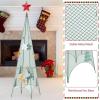 imageGoplus Set of 3 Tower Shaped Christmas Trees 3ft35ft4ft Artificial Xmas Metal Trees with Removable Star Toppers ampamp Reindeer Stackable Xmas Trees for Indoor Outdoor Holiday Party Decorations