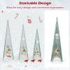 imageGoplus Set of 3 Tower Shaped Christmas Trees 3ft35ft4ft Artificial Xmas Metal Trees with Removable Star Toppers ampamp Reindeer Stackable Xmas Trees for Indoor Outdoor Holiday Party Decorations