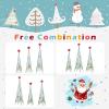 imageGoplus Set of 3 Tower Shaped Christmas Trees 3ft35ft4ft Artificial Xmas Metal Trees with Removable Star Toppers ampamp Reindeer Stackable Xmas Trees for Indoor Outdoor Holiday Party Decorations