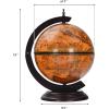 imageGoplus Tabletop 13 Globe Wine Bar Stand 16th Century Italian Nautical Chart Liquor Cabinet Replica Globe Bar Cabinet Wine Rack for Dining Room ampamp Living Room Retro Brown