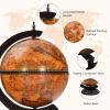 imageGoplus Tabletop 13 Globe Wine Bar Stand 16th Century Italian Nautical Chart Liquor Cabinet Replica Globe Bar Cabinet Wine Rack for Dining Room ampamp Living Room Retro Brown