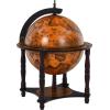 imageGoplus Tabletop 13 Globe Wine Bar Stand 16th Century Italian Nautical Chart Liquor Cabinet with Bottom Shelf Replica Globe Bar Cabinet Wine Rack for Dining Room ampamp Living Room Retro Brown