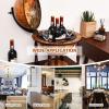 imageGoplus Tabletop 13 Globe Wine Bar Stand 16th Century Italian Nautical Chart Liquor Cabinet with Bottom Shelf Replica Globe Bar Cabinet Wine Rack for Dining Room ampamp Living Room Retro Brown