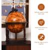imageGoplus Tabletop 13 Globe Wine Bar Stand 16th Century Italian Nautical Chart Liquor Cabinet with Bottom Shelf Replica Globe Bar Cabinet Wine Rack for Dining Room ampamp Living Room Retro Brown