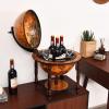 imageGoplus Tabletop 13 Globe Wine Bar Stand 16th Century Italian Nautical Chart Liquor Cabinet with Bottom Shelf Replica Globe Bar Cabinet Wine Rack for Dining Room ampamp Living Room Retro Brown