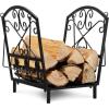 imageGoplus 14 Small Firewood Rack Indoor Outdoor Decorative Firewood Storage Carrier Log Rack with Handles Elegant Patterns ampamp Raised Legs Heavy Duty Firewood Holder for Fireplace Fire Pit