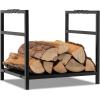 imageGoplus 16 Inch Small Firewood Rack Indoor Outdoor Decorative Firewood Log Holder with EasytoGrab Handle ampamp Raised Base Heavy Duty Steel Wood Storage Stacker for Fireplace Fire Pit Fire Stove Patio