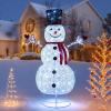 imageGoplus 26 FT Lighted Christmas Decoration PreLit 2D Snowman with 3 Infinity Mirror Lights Top Hat ampamp Scarf Zip Ties ampamp Ground Stakes Outdoor Xmas Snowman Ornament Decor for Indoor Party Yard6FT