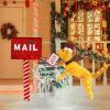 imageGoplus 35 FT Lighted Dachshund Climbing Mailbox PreLit Christmas Holiday Decoration with 120 Warm White LED Lights Christmas Mailbox with Wiener Dog for Indoor Party Outdoor Yard Lawn ampamp Garden