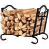 imageGoplus Foldable Firewood Log Rack Wrought Iron Firewood Storage Carrier Decorative Wood Stove Stacker for Fireplace Fire Pit Indoor or Outdoor Use Decorative Wood Holder Black