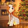 imageGoplus Lighted Christmas Dog Indoor Outdoor Puppy Decoration wLED Lights 4 Ground Stakes Cable Tiers Deer Antlers Decoration Light up Animal Decoration for Yard Patio Lawn Garden Party