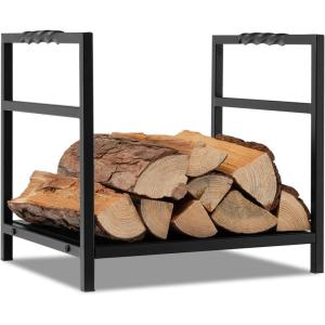 imageGoplus 16 Inch Small Firewood Rack Indoor Outdoor Decorative Firewood Log Holder with EasytoGrab Handle ampamp Raised Base Heavy Duty Steel Wood Storage Stacker for Fireplace Fire Pit Fire Stove Patio