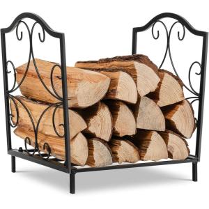 imageGoplus 17 Small Firewood Rack Indoor Outdoor Decorative Firewood Storage Carrier Log Rack with Elegant Patterns ampamp Raised Legs Heavy Duty Firewood Holder for Fireplace Fire Pit