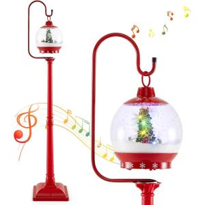 imageGoplus 59 Inch Musical Christmas Street Lamp Festive Lamp Post wSoundActivated Snow Globe Lantern Christmas Tree Santa Soldier ampamp Gift Boxes Snow Falling Lamp for Home Porch68 Musical Christmas Street Lamp