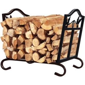 imageGoplus Foldable Firewood Log Rack Wrought Iron Firewood Storage Carrier Decorative Wood Stove Stacker for Fireplace Fire Pit Indoor or Outdoor Use Decorative Wood Holder Black