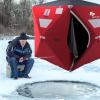 imageGoplus 24 People Ice Fishing Shelter Popup Portable Ice Fishing Tent with Carrying Bag Windows Zippered Door Ground Nail and Wind Rope Insulated Ice Shanty House for Winter Fishing Red2person