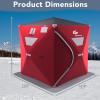imageGoplus 24 People Ice Fishing Shelter Popup Portable Ice Fishing Tent with Carrying Bag Windows Zippered Door Ground Nail and Wind Rope Insulated Ice Shanty House for Winter Fishing Red2person