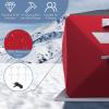 imageGoplus 24 People Ice Fishing Shelter Popup Portable Ice Fishing Tent with Carrying Bag Windows Zippered Door Ground Nail and Wind Rope Insulated Ice Shanty House for Winter Fishing Red2person