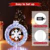 imageGoplus 33 Lighted Ornament with Snowflake PreLit Christmas Wreath with 128 Cold White LED Lights Wall MountedFreestanding Christmas Decoration for Indoor ampamp Outdoor Display