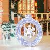 imageGoplus 33 Lighted Ornament with Snowflake PreLit Christmas Wreath with 128 Cold White LED Lights Wall MountedFreestanding Christmas Decoration for Indoor ampamp Outdoor Display