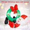 imageGoplus 4FT Blow up Santa Claus wLED Lights ampamp Christmas Wreath Window Hanging Christmas Garland ampamp Santa Inflatables Indoor Outdoor Xmas Decoration
