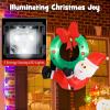 imageGoplus 4FT Blow up Santa Claus wLED Lights ampamp Christmas Wreath Window Hanging Christmas Garland ampamp Santa Inflatables Indoor Outdoor Xmas Decoration