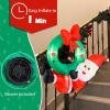 imageGoplus 4FT Blow up Santa Claus wLED Lights ampamp Christmas Wreath Window Hanging Christmas Garland ampamp Santa Inflatables Indoor Outdoor Xmas Decoration