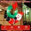 imageGoplus 4FT Blow up Santa Claus wLED Lights ampamp Christmas Wreath Window Hanging Christmas Garland ampamp Santa Inflatables Indoor Outdoor Xmas Decoration