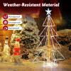 imageGoplus 5 FT LED Lighted Cone Tree Indoor ampamp Outdoor Xmas Decoration with Star Topper ampamp Round Base 3D PreLit Christmas Tree with Zip Ties ampamp Ground Stakes for Living Room Garden ampamp Yard