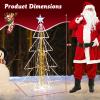 imageGoplus 5 FT LED Lighted Cone Tree Indoor ampamp Outdoor Xmas Decoration with Star Topper ampamp Round Base 3D PreLit Christmas Tree with Zip Ties ampamp Ground Stakes for Living Room Garden ampamp Yard