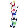 imageGoplus 6 ft Christmas Stacked Snowman 3D PreLit Snowman Decoration w 155 LED Lights Zip Ties ampamp Stakes Included AllWeather Lighted Triple Snowmen Ornament for Home Yard
