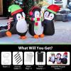 imageGoplus 6FT Christmas Inflatables LED Lighted Xmas Inflatable Penguin Family Hand in Hand Outdoor Indoor Cute Blow Up Christmas Decoration with Water Bags Ground Stakes for Party Yard Garden Lawn