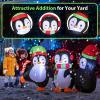 imageGoplus 6FT Christmas Inflatables LED Lighted Xmas Inflatable Penguin Family Hand in Hand Outdoor Indoor Cute Blow Up Christmas Decoration with Water Bags Ground Stakes for Party Yard Garden Lawn