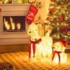 imageGoplus Lighted 2 Pieces Poodle Dogs Family Prelit Christmas Yard Decoration with 60 Warm White LED Lights Red Hat ampamp Scarf Easy Setup Christmas Holiday Dog Set Ornaments for Outdoor Indoor