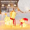 imageGoplus Lighted 2 Pieces Poodle Dogs Family Prelit Christmas Yard Decoration with 60 Warm White LED Lights Red Hat ampamp Scarf Easy Setup Christmas Holiday Dog Set Ornaments for Outdoor Indoor