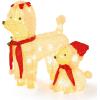 imageGoplus Lighted 2 Pieces Poodle Dogs Family Prelit Christmas Yard Decoration with 60 Warm White LED Lights Red Hat ampamp Scarf Easy Setup Christmas Holiday Dog Set Ornaments for Outdoor Indoor