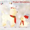 imageGoplus Lighted 2 Pieces Poodle Dogs Family Prelit Christmas Yard Decoration with 60 Warm White LED Lights Red Hat ampamp Scarf Easy Setup Christmas Holiday Dog Set Ornaments for Outdoor Indoor