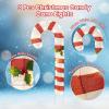 imageGoplus Lighted Candy Canes Set of 3 Christmas Tinsel Candy Cane Decoration with 75 Warm White LED Lights Metal Stakes Xmas Pathway Lights Prelit Outdoor Holiday Display for Yard Lawn Indoors